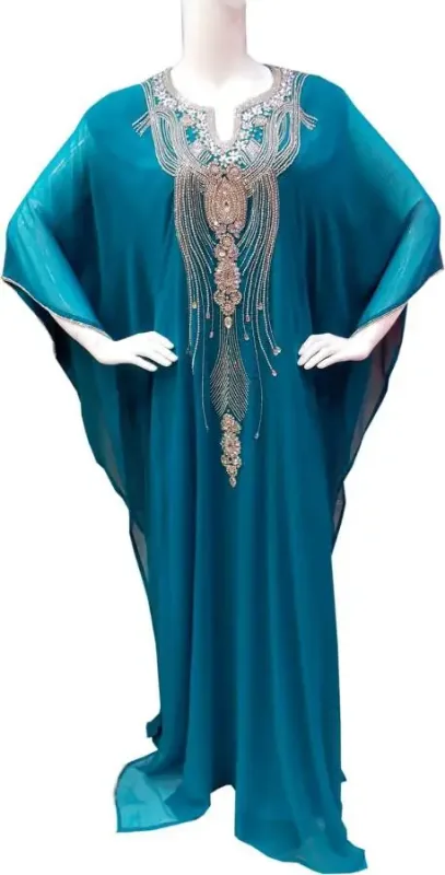 Picture of Radhe Designer Yellow Georgette Kaftan Dress for Women - F4564