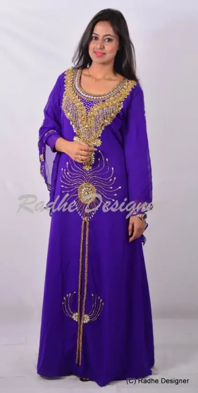 Picture of Radhe Designer Multicolor Georgette Kaftan Dress for Women - Y826