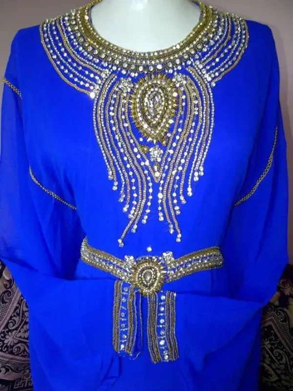 Picture of Radhe Designer White Georgette Kaftan Dress for Women - F7916