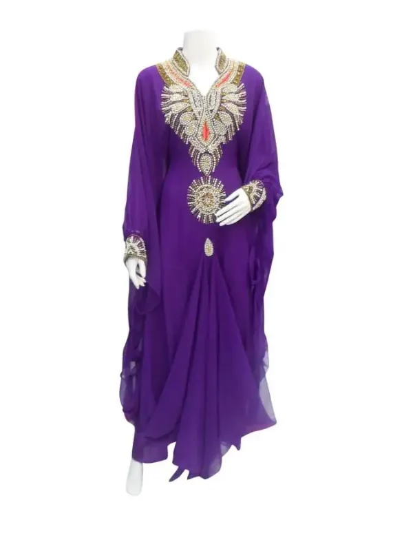 Picture of Radhe Designer Purple Georgette Kaftan Dress for Women - F3951