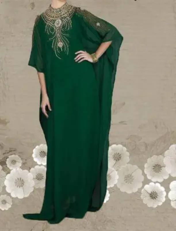 Picture of Radhe Designer Black Georgette Kaftan Dress for Women - F7930