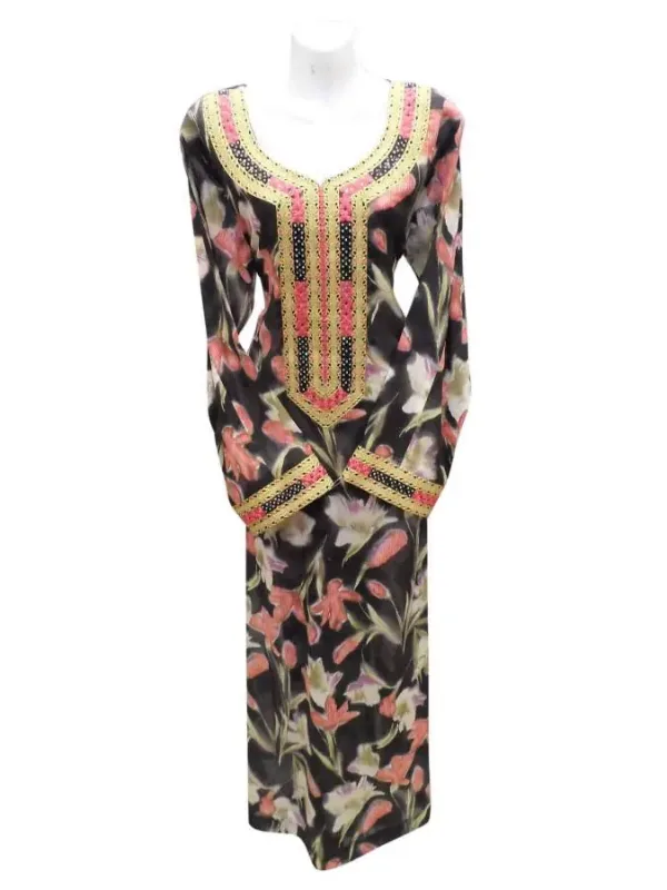 Picture of Yellow Georgette Kaftan Dress for Women - Draped Festive Wear Look
