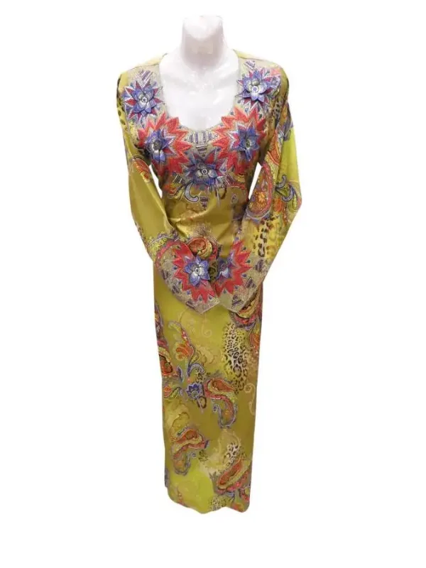 Picture of Black Georgette Kaftan Dress for Women - Thread Work Statement Party Style