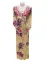 Picture of Pink Cotton Kaftan Dress for Women - Foil Print Longline Flowing Style