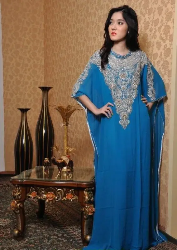 Picture of Radhe Designer Multicolor Georgette Kaftan Dress for Women - F8019