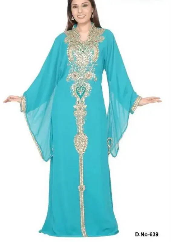 Picture of Radhe Designer Multicolor Georgette Kaftan Dress for Women - F8036