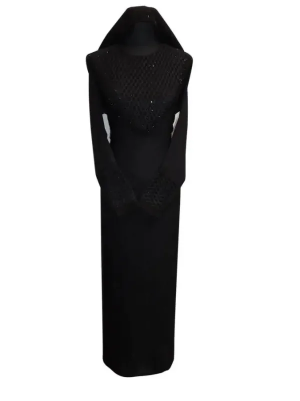 Picture of Pink Cotton Kaftan Dress for Women - Layered Evening Wear Look