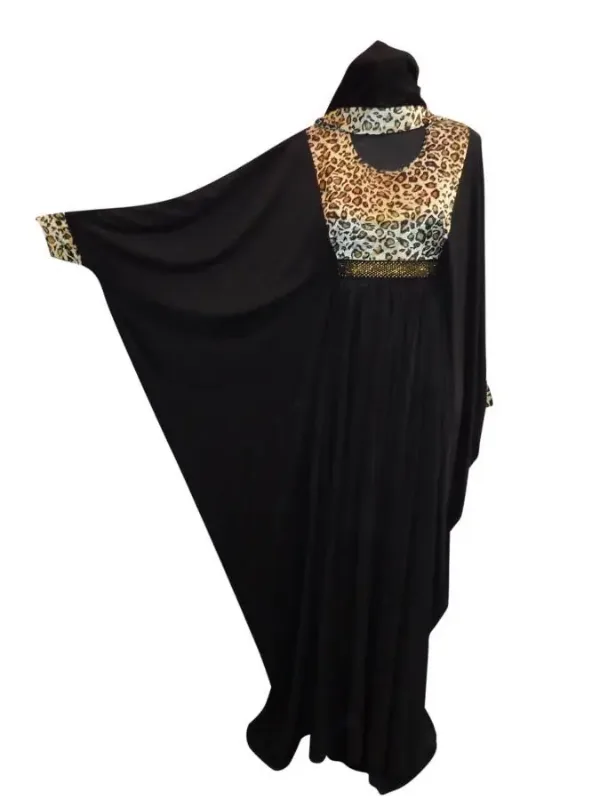 Picture of Yellow Georgette Kaftan Dress for Women - Bordered Designer Inspired Look