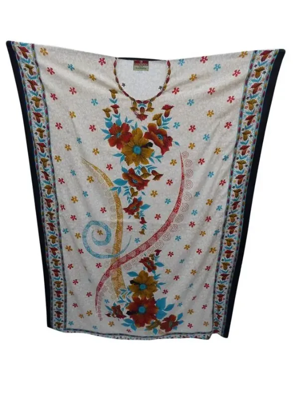 Picture of Purple Georgette Kaftan Dress for Women - Flared Printed Style
