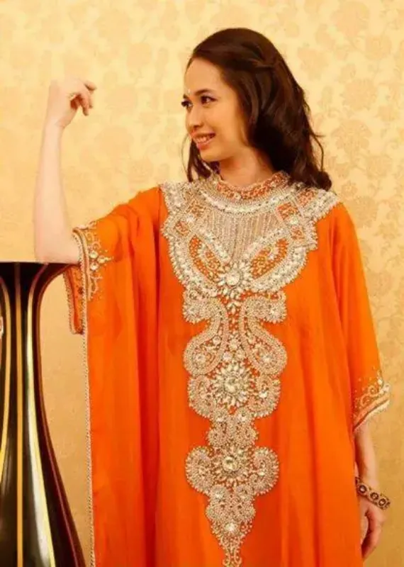 Picture of Radhe Designer Multicolor Georgette Kaftan Dress for Women - F8074