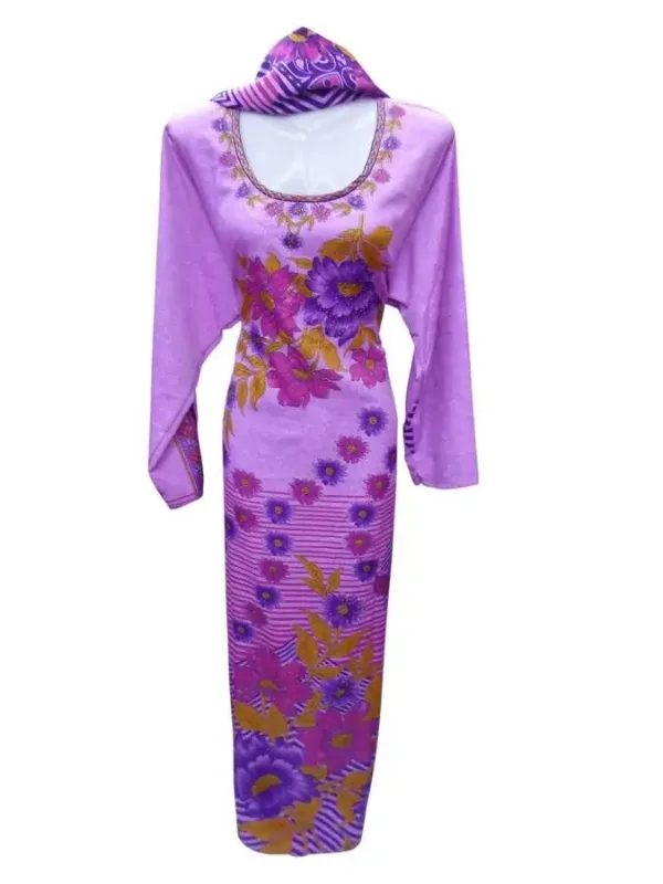 Picture of Multicolor Georgette Kaftan Dress for Women - Embroidered Traditional Occasion Style