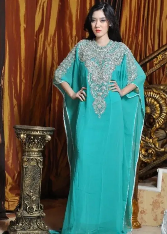 Picture of Radhe Designer Multicolor Georgette Kaftan Dress for Women - F8070