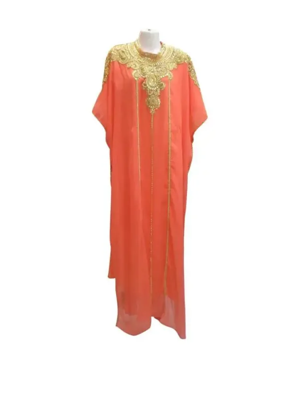 Picture of Purple Georgette Kaftan Dress for Women - Floral Festive Party Look