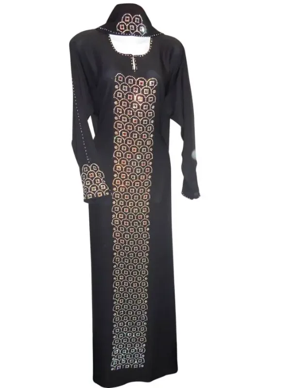 Picture of Pink Cotton Kaftan Dress for Women - Beaded Festival Ready Style