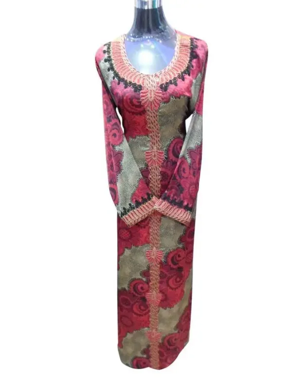 Picture of Yellow Georgette Kaftan Dress for Women - Floral Stylish Occasion Look