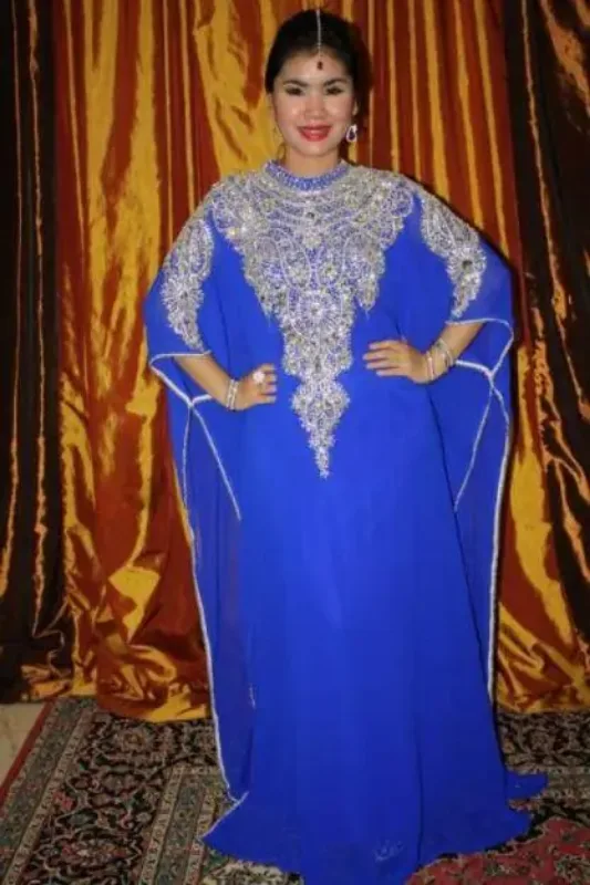 Picture of Radhe Designer Blue Georgette Kaftan Dress for Women - F8093