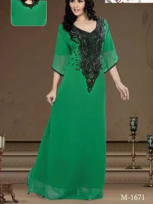 Picture of Radhe Designer Black Georgette Kaftan Dress for Women - F8094