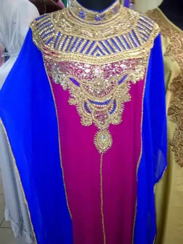 Picture of Radhe Designer Multicolor Silk Kaftan Dress for Women - F8109