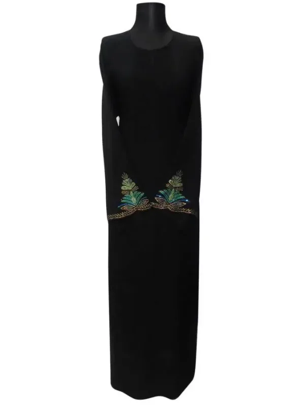 Picture of Black Georgette Kaftan Dress for Women - Panelled Statement Party Style