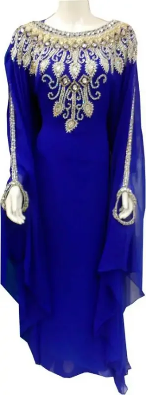 Picture of Radhe Designer White Georgette Kaftan Dress for Women - F8148