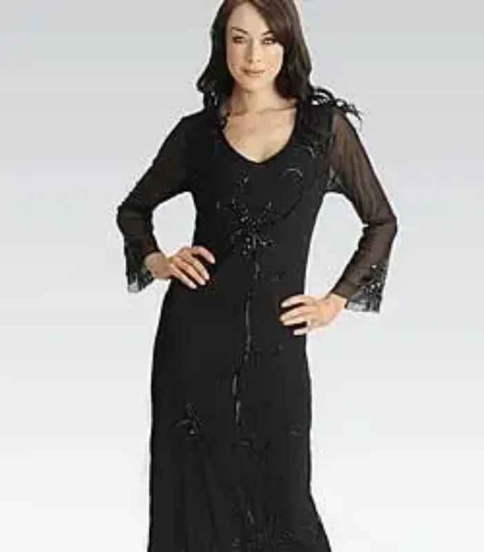 Picture of Radhe Designer Black Georgette Kaftan Dress for Women - F8151