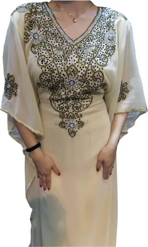 Picture of Radhe Designer Yellow Georgette Kaftan Dress for Women - F8146
