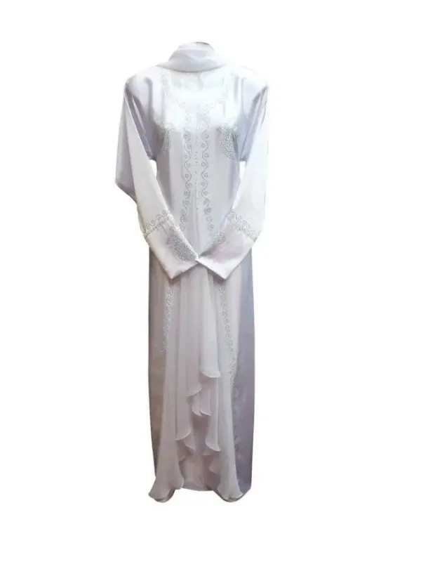 Picture of Blue Georgette Kaftan Dress for Women - Geometric Print Traditional Occasion Style