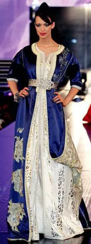 Picture of Multicolor Georgette Farasha Dress for Women - Sequined Wedding Guest Style