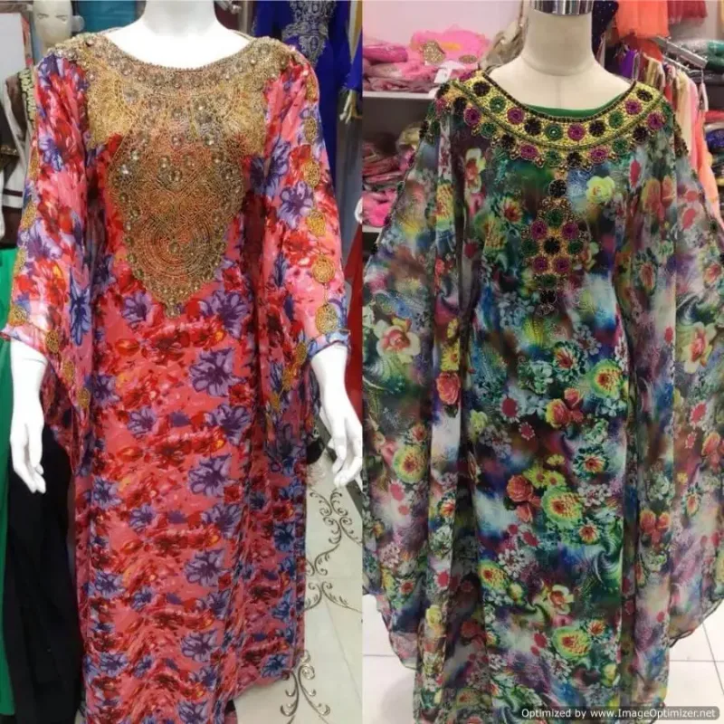 Picture of Radhe Designer Multicolor Georgette Kaftan Dress for Women - F2248