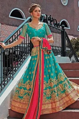 Picture of indian traditional pakistani bridal designer velvet leh