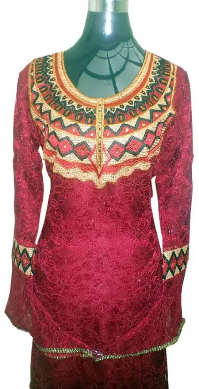 Picture of Black Georgette Kaftan Dress for Women - Stone Work Traditional Occasion Style