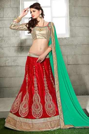 Picture of indian traditional pakistani bridal designer raw silk l