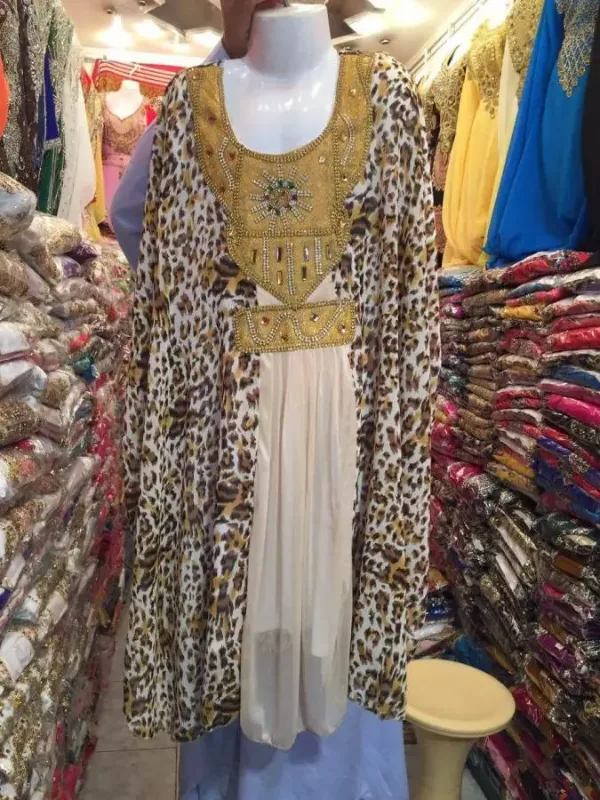 Picture of Radhe Designer White Georgette Kaftan Dress for Women - F4555
