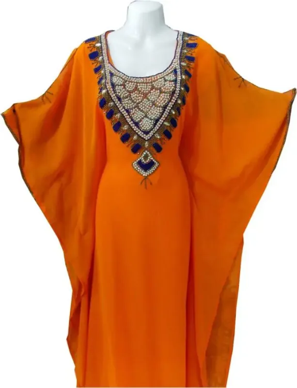 Picture of Yellow Georgette Modest Dress for Women - Solid Chic Modest Style