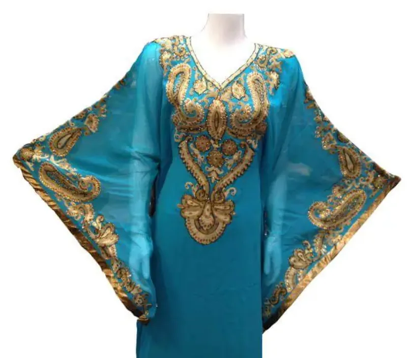 Picture of Radhe Designer White Georgette Kaftan Dress for Women - F4640