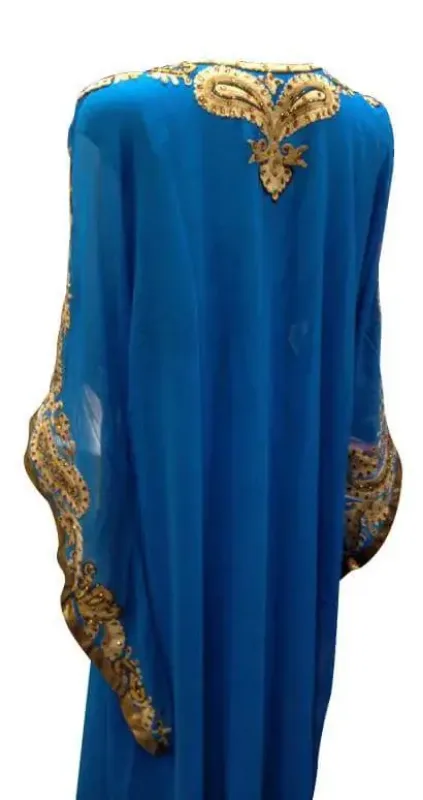 Picture of Black Georgette Kaftan Dress for Women - Draped Boutique Style