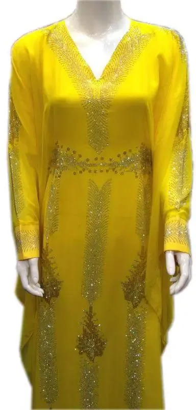 Picture of Radhe Designer Yellow Georgette Kaftan Dress for Women - F4649