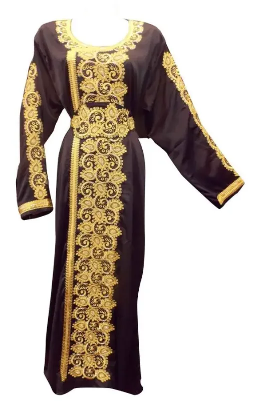 Picture of Multicolor Georgette Modest Dress for Women - Layered Elegant Draped Look