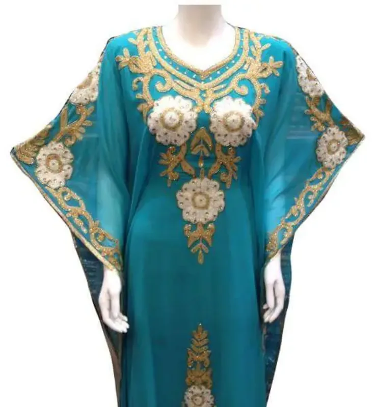 Picture of Multicolor Georgette Modest Dress for Women - Panelled Travel Friendly Style