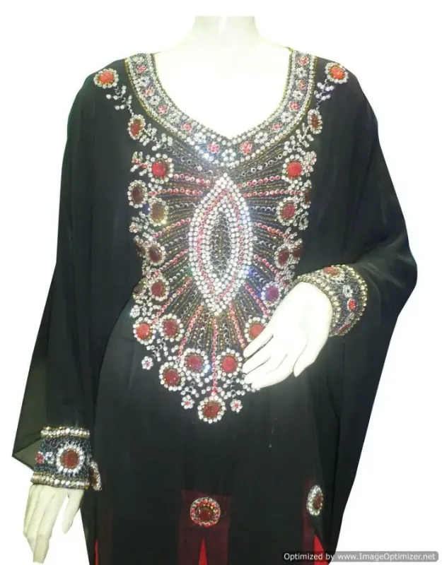 Picture of Yellow Georgette Modest Dress for Women - Flared Graceful A Line Style