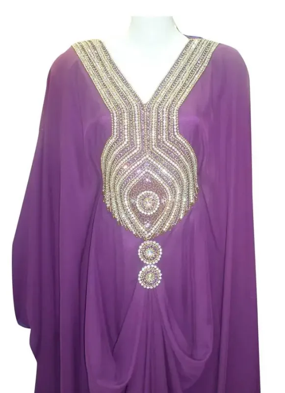 Picture of Radhe Designer Purple Georgette Kaftan Dress for Women - F4741