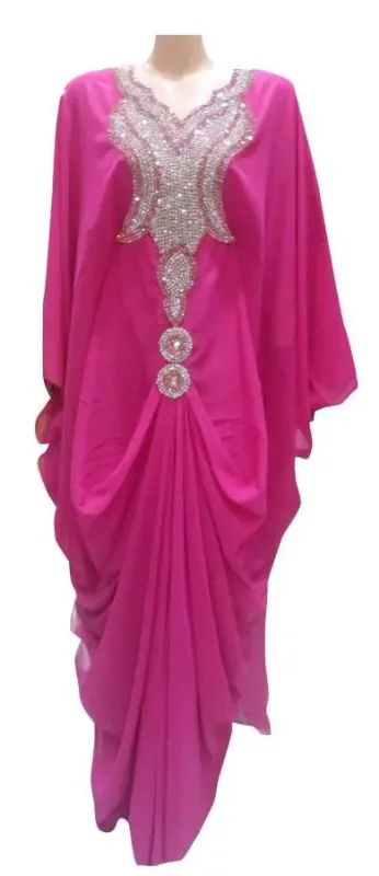 Picture of Multicolor Georgette Modest Dress for Women - Paisley Print Soft Fabric Look