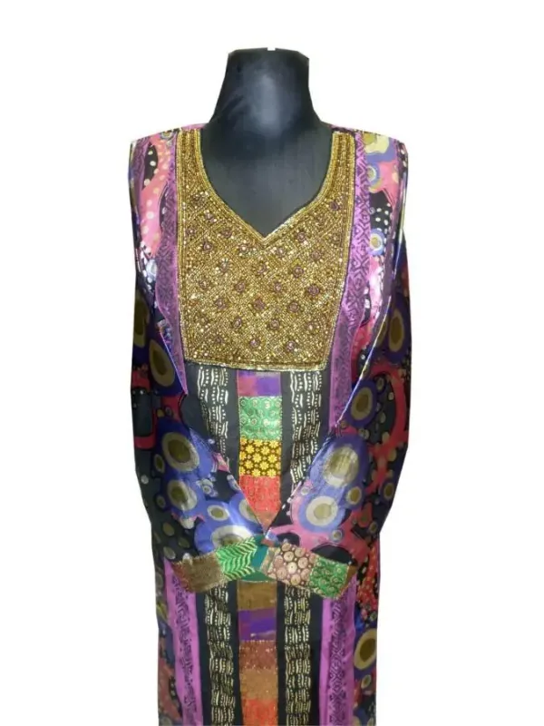 Picture of Black Georgette Modest Dress for Women - Printed Printed Style