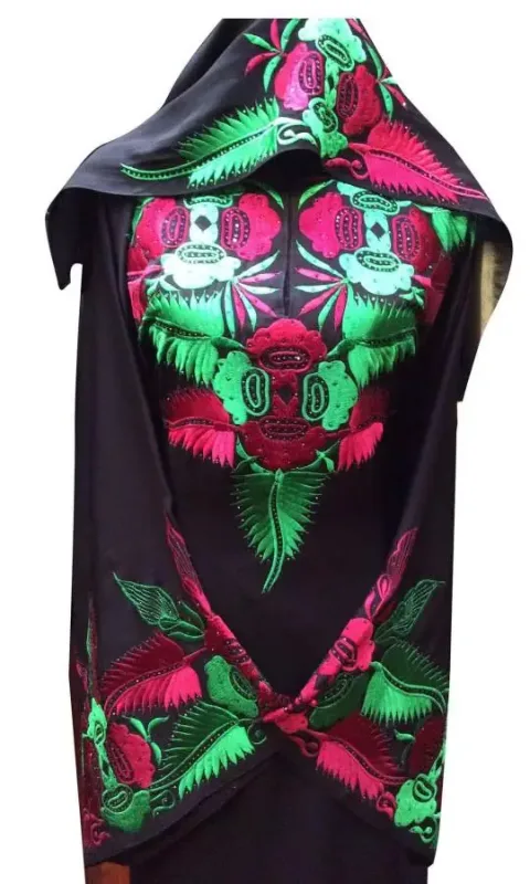 Picture of Multicolor Georgette Modest Dress for Women - Beaded Travel Friendly Style