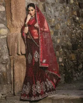 Picture of ethnic pakistani bridal lehenga choli indian designer ,