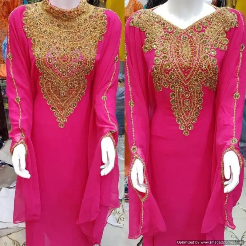 Picture of Radhe Designer Pink Cotton Kaftan Dress for Women - F2225