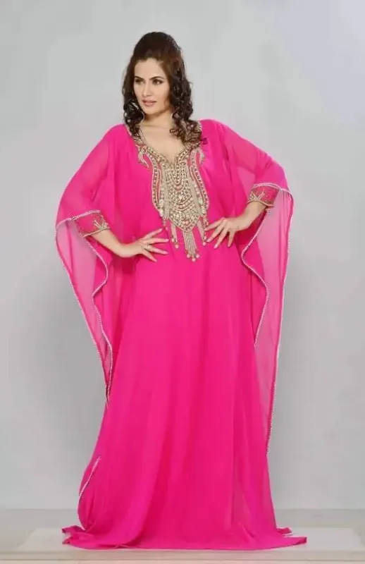 Picture of Radhe Designer White Georgette Kaftan Dress for Women - F10258