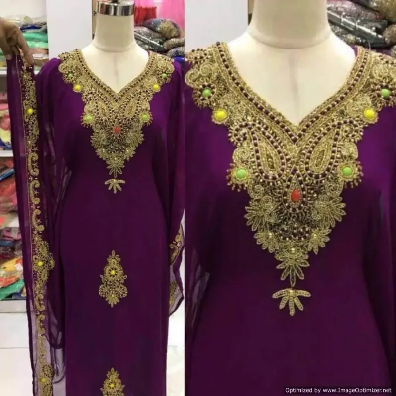 Picture of Radhe Designer Black Georgette Kaftan Dress for Women - F2243