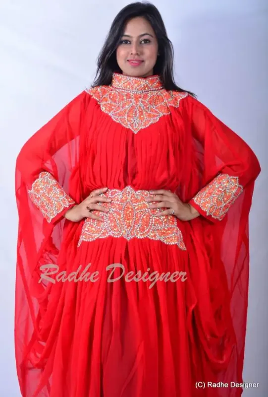 Picture of Radhe Designer Pink Cotton Kaftan Dress for Women - Y1041