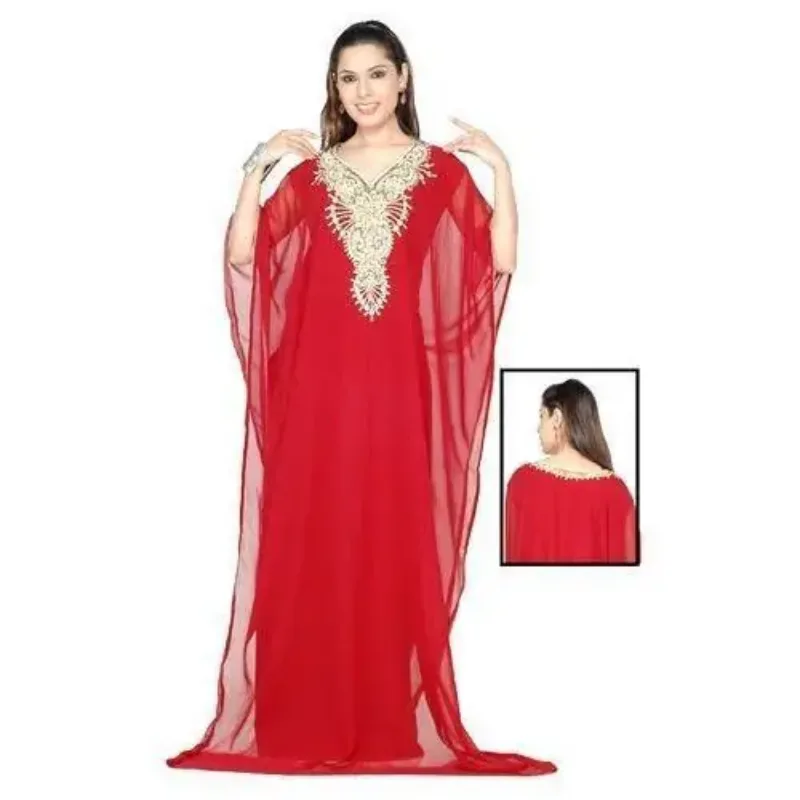 Picture of Radhe Designer Yellow Georgette Kaftan Dress for Women - F7993